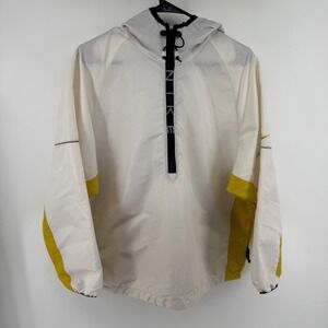 Vintage Nike Hooded Anorak Windbreaker Jacket Pullover White Yellow Men's L